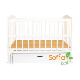 Кроватка Sofia Eco Color S-5 Белая (120*60, 3 ур-ня, откидн. бок., маятник, ящик)